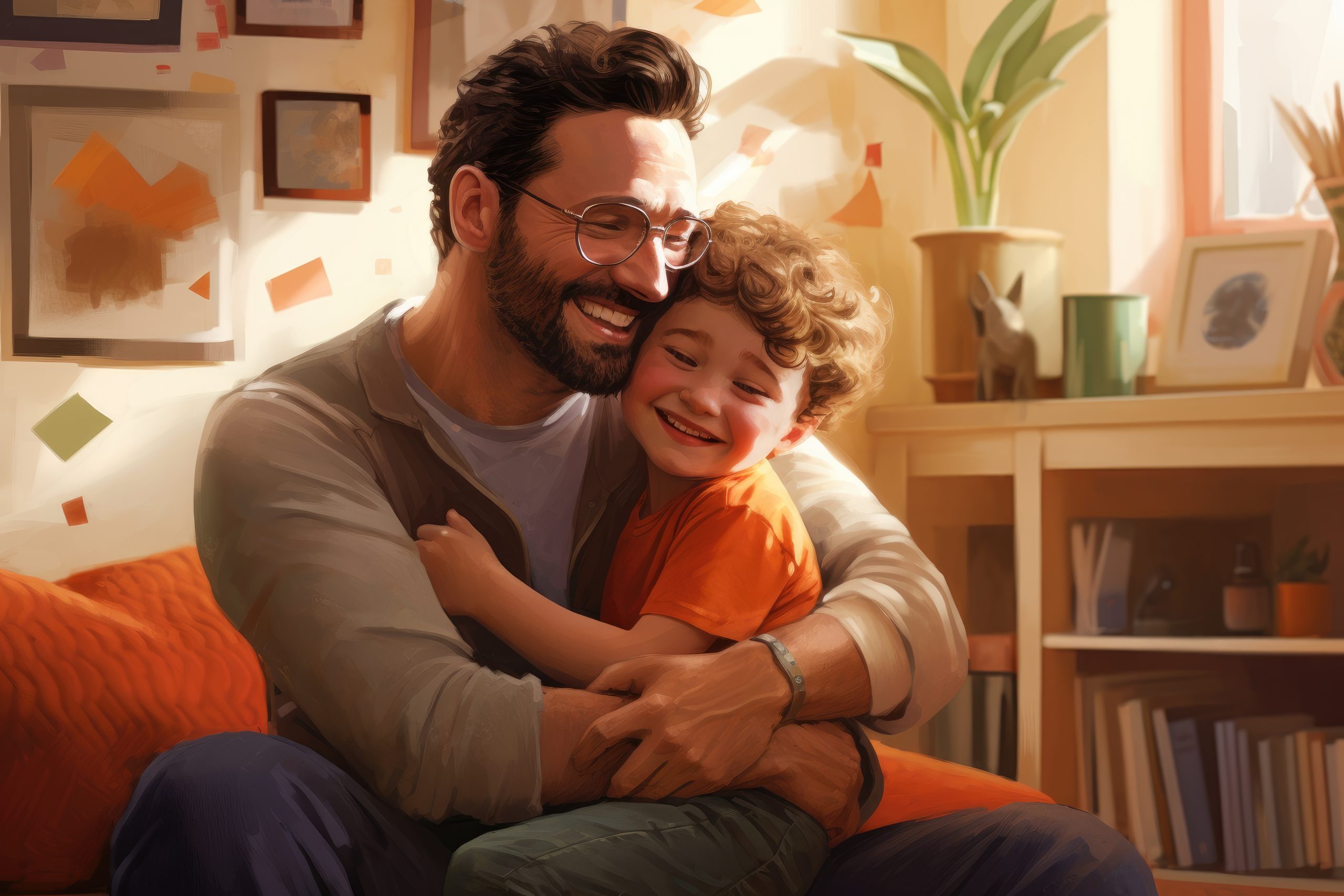 vecteezy ai generated father and son playing together at home in the 34978212 scaled