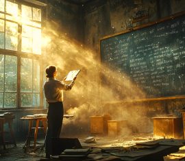 vecteezy a man is standing in front of a blackboard with a book in 72507254 scaled