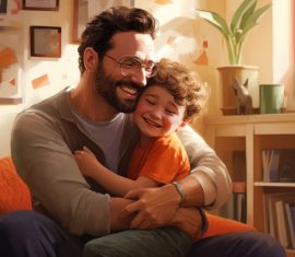 vecteezy ai generated father and son playing together at home in the 34978212 scaled